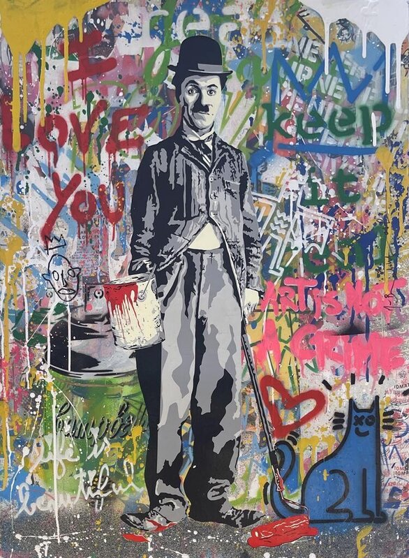 Mr. Brainwash, ‘Chaplin’, 2020, Mixed Media, Silkscreen and Mixed Media on Paper, Hamilton-Selway Fine Art