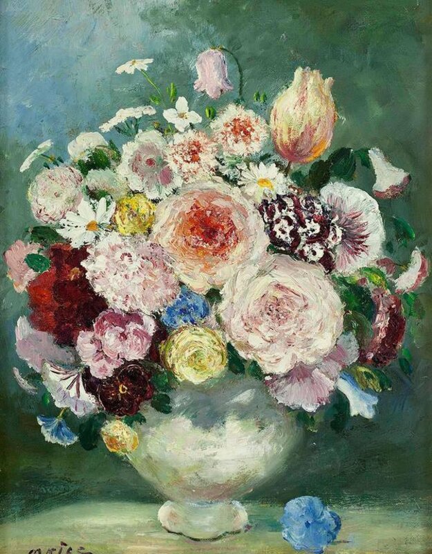 Margaret A Rice, ‘Vibrant Floral Still Life, Vase with Flowers’, Mid-20th Century, Painting, Oil Paint, Lions Gallery