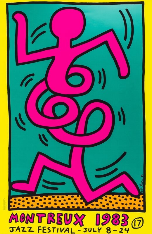 Keith Haring, ‘Montreux 1983 Pink, Green and Yellow (Döring & Osten 8, 9, 10)’, 1983, Ephemera or Merchandise, The set of three screenprints in colours, Forum Auctions