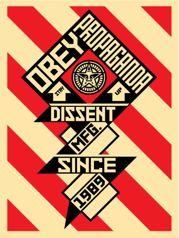 Shepard Fairey, ‘Obey constructivist Banner Cream’, 2010, Print, Screenprint in colours on paper, DIGARD AUCTION