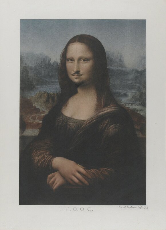 Marcel Duchamp, ‘L.H.O.O.Q. Mona Lisa’, 1919, Drawing, Collage or other Work on Paper, Retouched readymade (reproduction of Leonardo da Vinci's Mona Lisa with added moustache and beard)., Art Resource