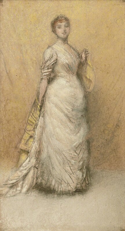 James Abbott McNeill Whistler, ‘The Little Note in Yellow and Gold’, 1886, Drawing, Collage or other Work on Paper, Chalk and pastel on brown paper, Isabella Stewart Gardner Museum