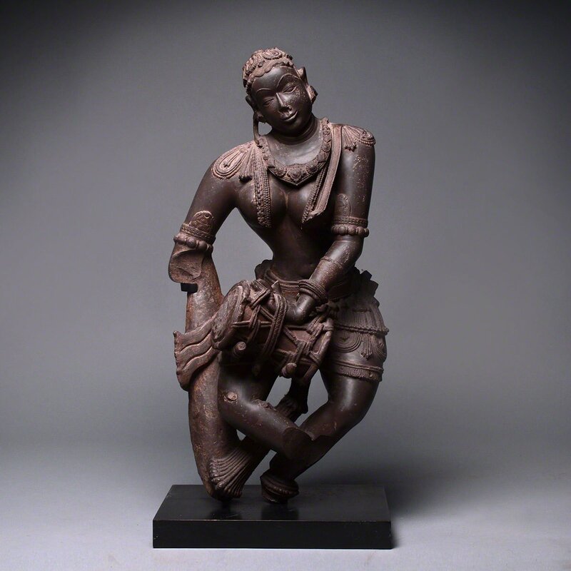 Unknown Asian, ‘Chalukya Schist Sculpture of a Celestial Entertainer’, 11th Century AD to 12th Century AD, Sculpture, Schist, Barakat Gallery