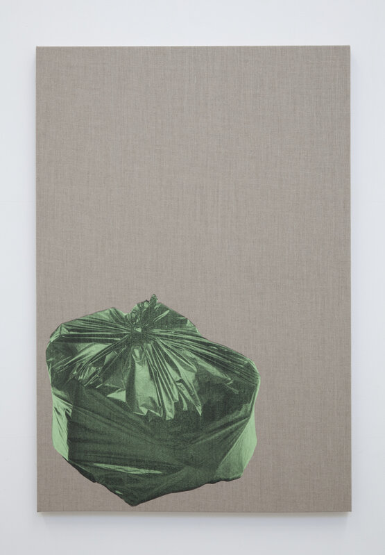 Gavin Turk, ‘Bin Bag on Linen (Green)’, 2018, Painting, Silkscreen ink on linen, Alex Daniels - Reflex Amsterdam