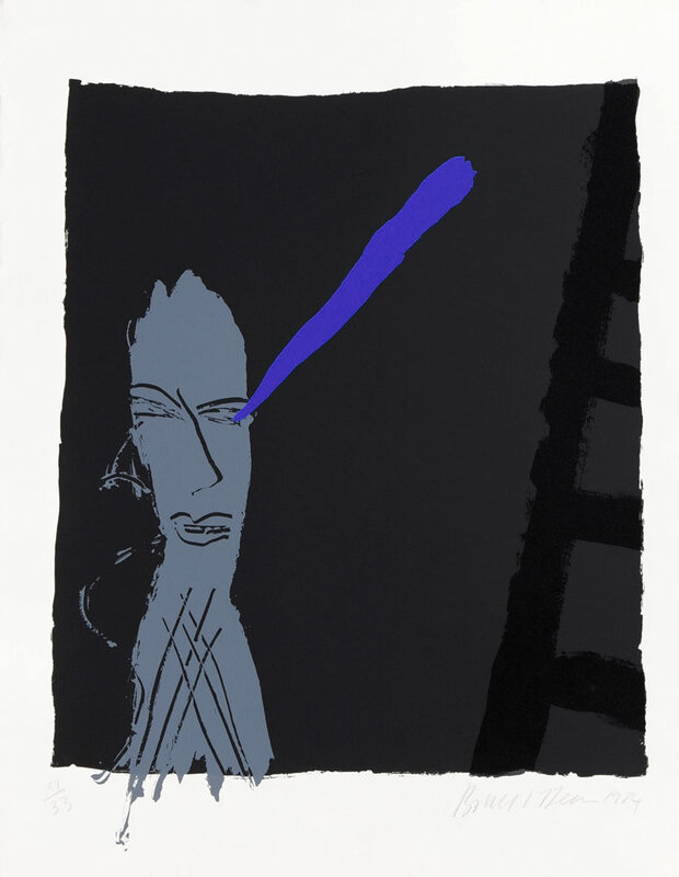 Bruce McLean, ‘Head and Ladder (black background)’, 1984, Print, Screenprint, Goldmark Gallery