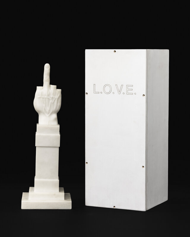 Maurizio Cattelan, ‘L.O.V.E.’, 2020, Sculpture, Marble powder and resin, Marian Goodman Gallery