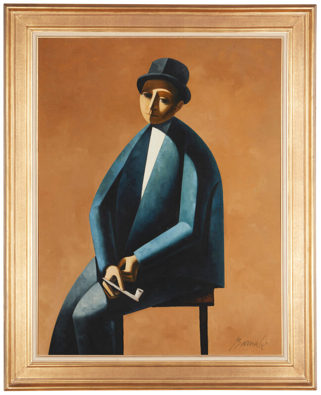 Duilio Bernabé (Dubé), ‘Man seated with pipe’, Painting, Oil on canvas, John Moran Auctioneers