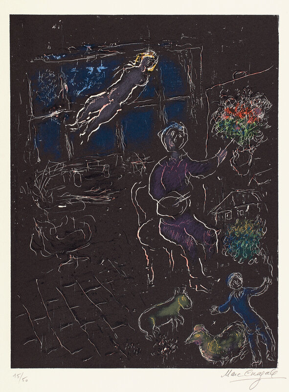 Marc Chagall, ‘L'Atelier de nuit (The Night Workshop) (M. 961)’, 1980, Print, Lithograph in colors, on Arches paper, with full margins., Phillips