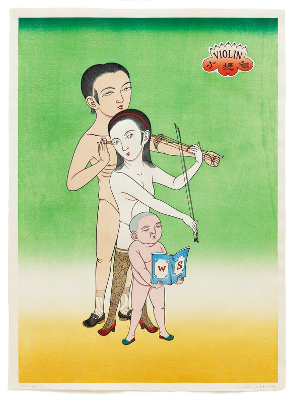 Wilson Shieh, ‘Music Families’, 2009, Print, Nineteen colour ukiyo-e wood block and screen print, printed twenty-four times from thirteen wood blocks and one screen on Echizen paper., STPI