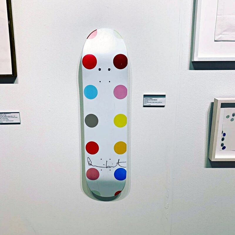 Damien Hirst, ‘Spots Skateboard (unique hand signature)’, 2009, Design/Decorative Art, Limited Edition skate deck. hand signed by damien hirst boldly in black marker, and also signed on the deck, Alpha 137 Gallery Gallery Auction
