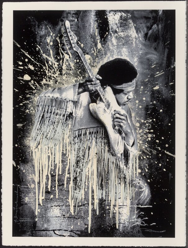Mr. Brainwash, ‘Jimi Hendrix (White)’, 2015, Print, Screenprint in colors on paper, Heritage Auctions