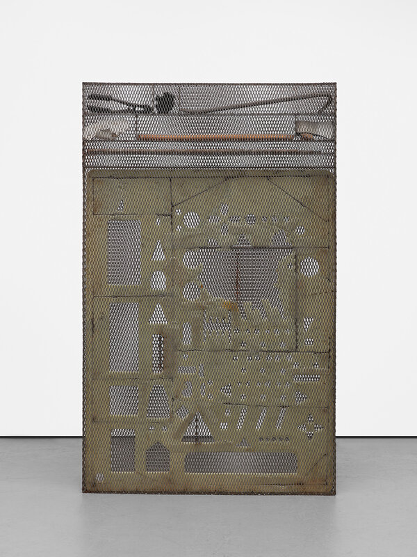 Nick van Woert, ‘Glass House’, 2011, Sculpture, Expanded steel, cast glass spheres, crowbar, rebar, axe, plaster hand, bolt cutters, coal slag, urethane, steel, Phillips