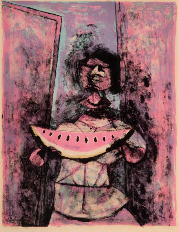 Rufino Tamayo, ‘Mujer con Sandia (Woman with Watermelon)’, 1950, Print, Lithograph in colors on wove paper, Heritage Auctions