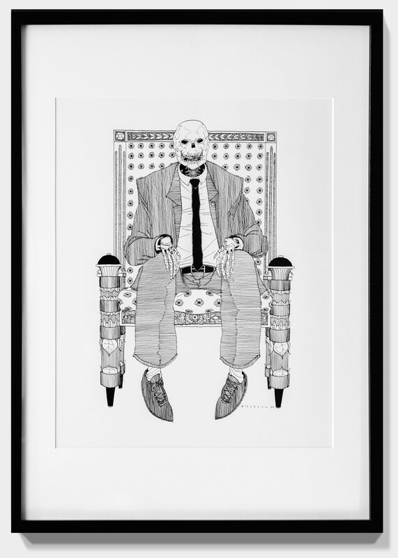Kate Glasheen, ‘Dead King 32 [21st Century American President]’, 2020, Drawing, Collage or other Work on Paper, Pen and ink on archival paper, Paradigm Gallery + Studio