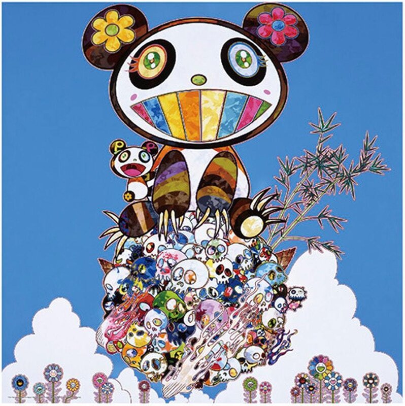 Takashi Murakami, ‘Panda Family - Happiness’, 2016, Print, Four-color offset printing on silver paper, Upsilon Gallery
