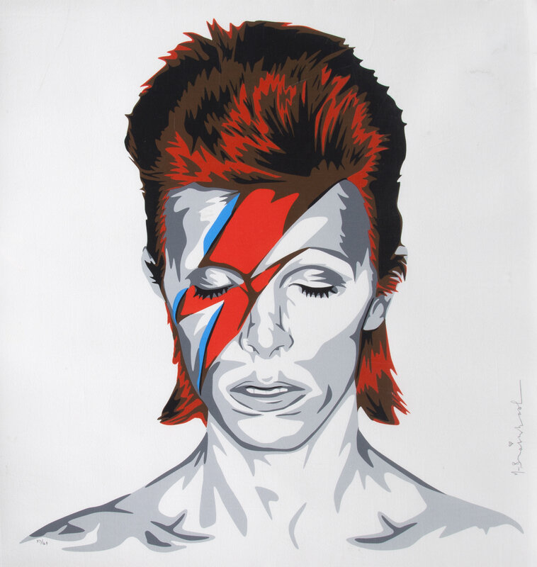 Mr. Brainwash, ‘Bowie’, 2016, Print, Six-color screen print on hand torn archival art paper., Julien's Auctions