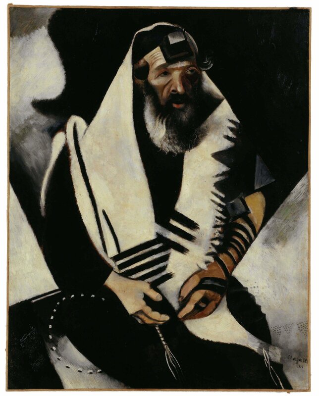 Marc Chagall, ‘Jew in Black and White’, 1914, Painting, Oil on board mounted on canvas, Museo Reina Sofía