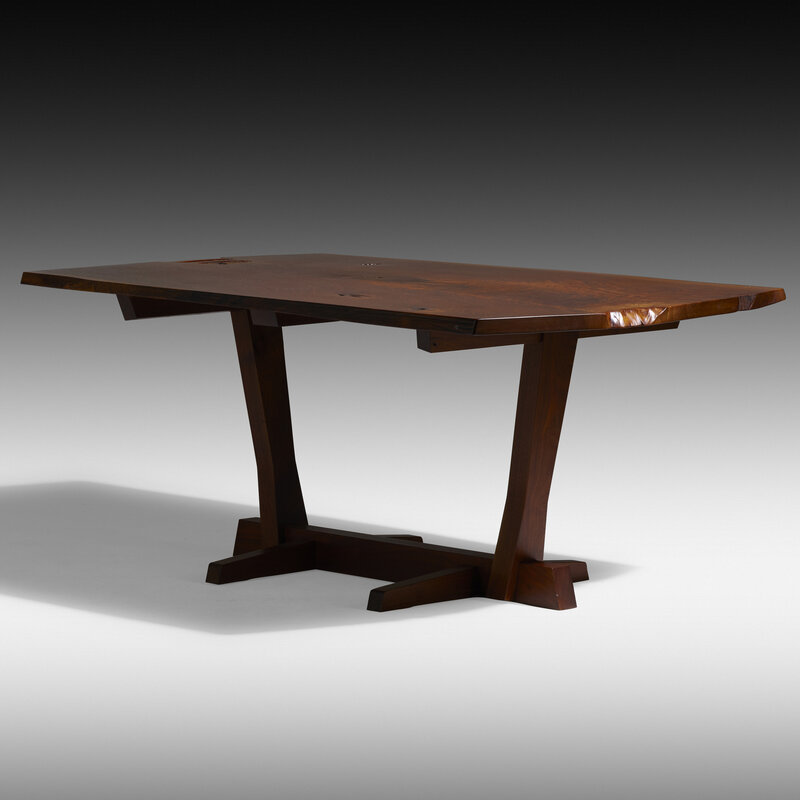 George Nakashima, ‘Exceptional Conoid dining table’, 1985, Design/Decorative Art, American black walnut, rosewood, Rago/Wright/LAMA/Toomey & Co.