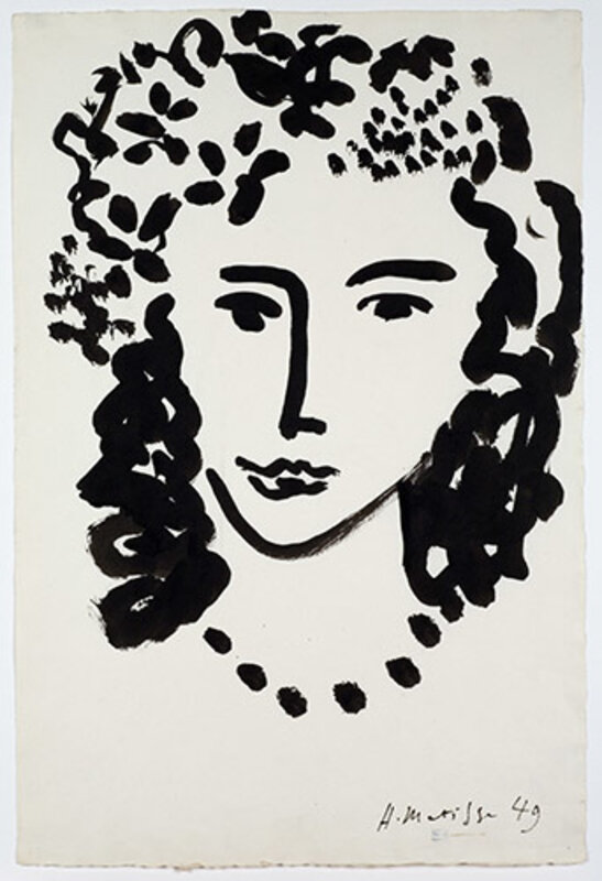 Henri Matisse, ‘Large head’, 1949, Drawing, Collage or other Work on Paper, Ink on paper, American Federation of Arts