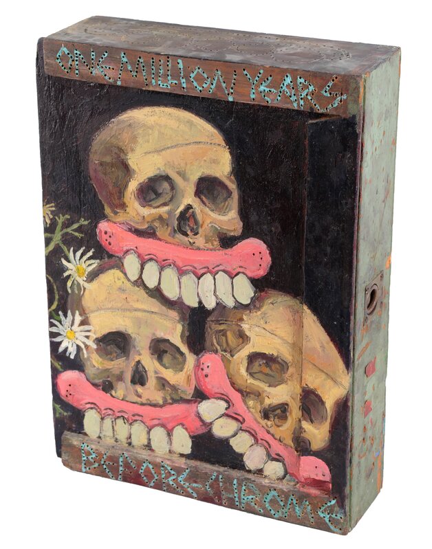 Sweet Toof, ‘One Million Years Before Chrome’, 2008, Painting, Acrylic on reclaimed wooden drawer, Chiswick Auctions