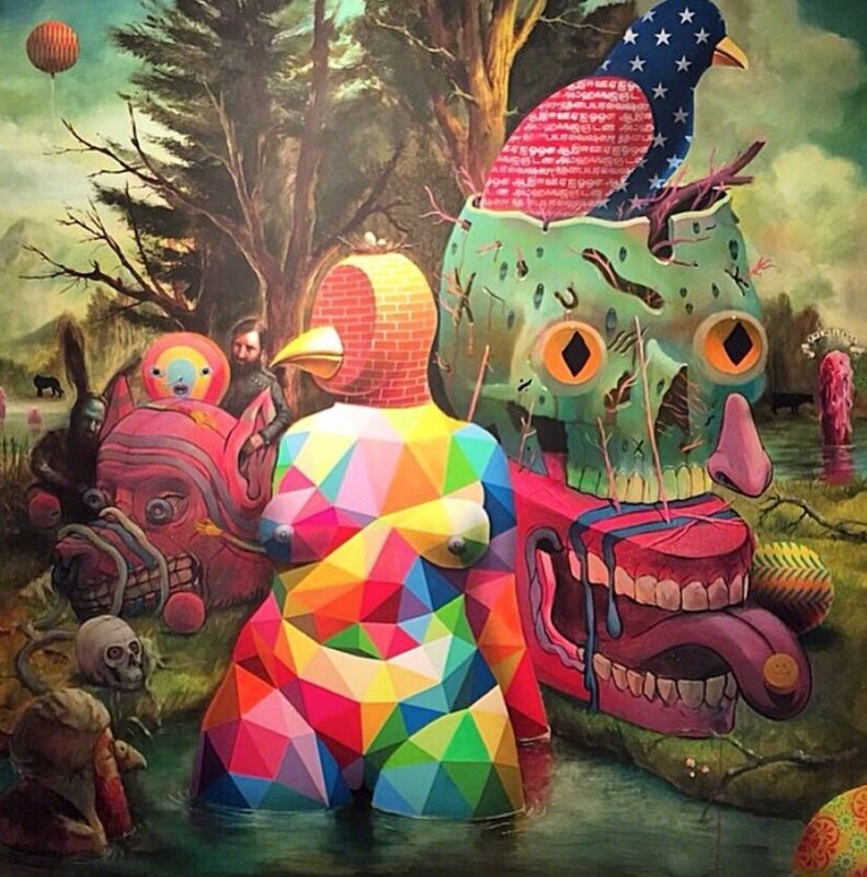 Okuda San Miguel, ‘Theriomorphism (Collaborative Work+Charlie Immer+Smithe)’, 2015, Painting, Coleccion SOLO