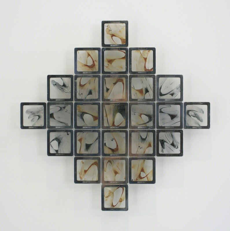 Alan Bur Johnson, ‘Murmur: Cross Translation’, 2014, Sculpture, Steel, glass, photo transparencies, Lisa Sette Gallery