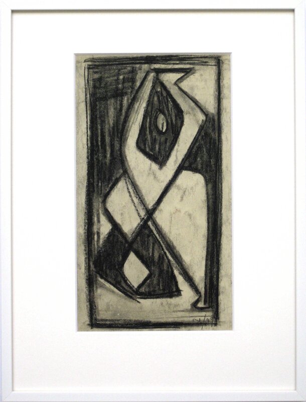 Aurelie Nemours, ‘Archaique ’, 1949, Drawing, Collage or other Work on Paper, Charcoal, Galerie La Ligne 