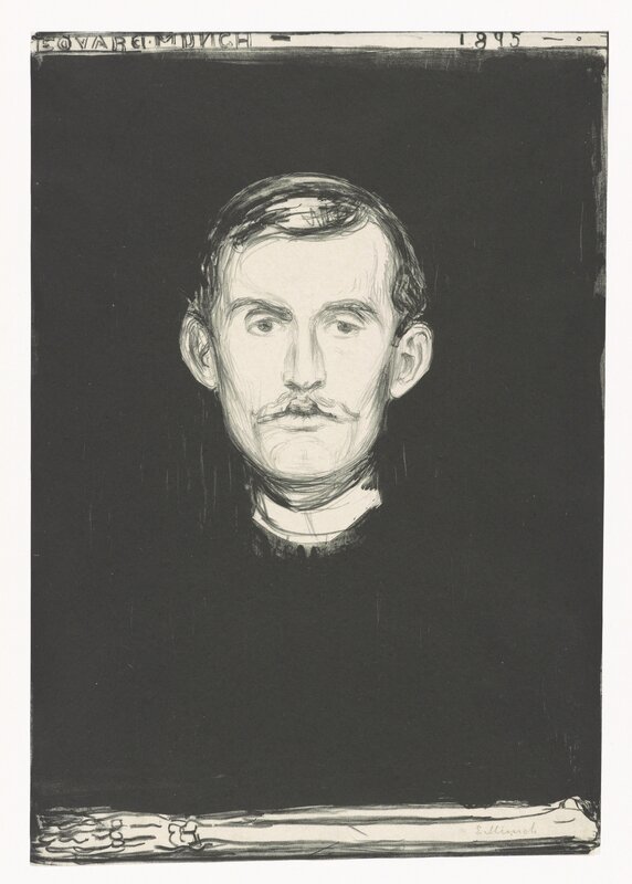 Edvard Munch, ‘Selvportrett (Self-Portrait)’, 1895, Drawing, Collage or other Work on Paper, Munch Museum
