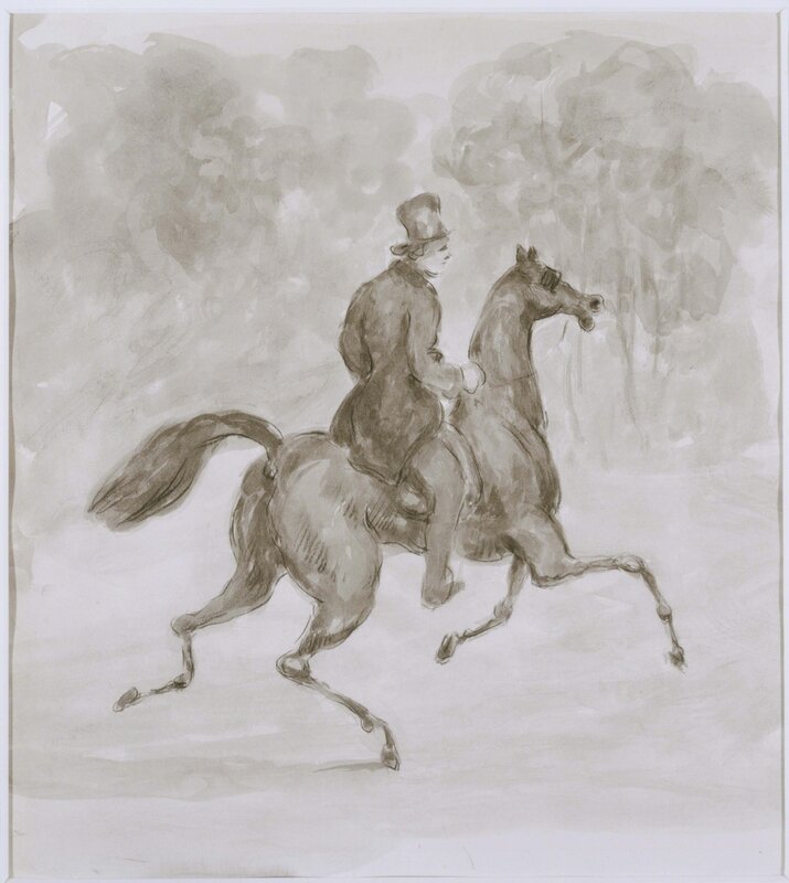 Constantin Guys, ‘Man on Trotting Horse’, Drawing, Collage or other Work on Paper, Ink and ink wash on paper, Phillips Collection