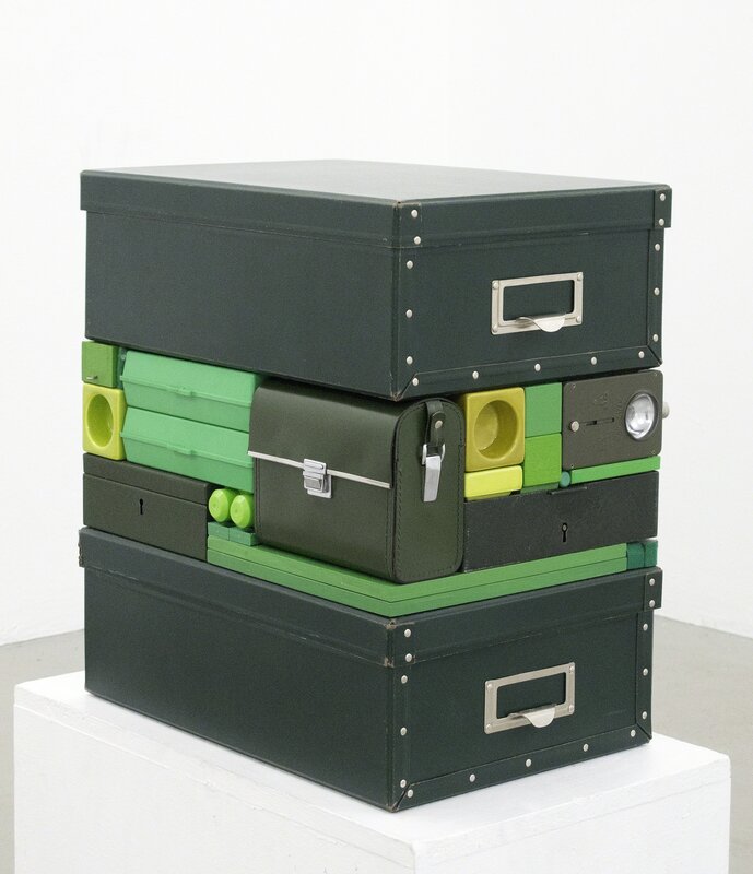 Michael Johansson, ‘Sandwich – Green’, 2014, Sculpture, Green Boxes and ordinary items, The Flat - Massimo Carasi