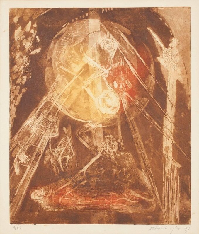 Smilansky Naomi, ‘Abstract Judaica Etching, Israeli Artist’, 20th Century, Print, Lithograph, Paper, Lions Gallery
