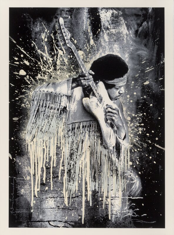 Mr. Brainwash, ‘Jimi Hendrix (White)’, 2015, Print, Screenprint in colors on paper, Heritage Auctions