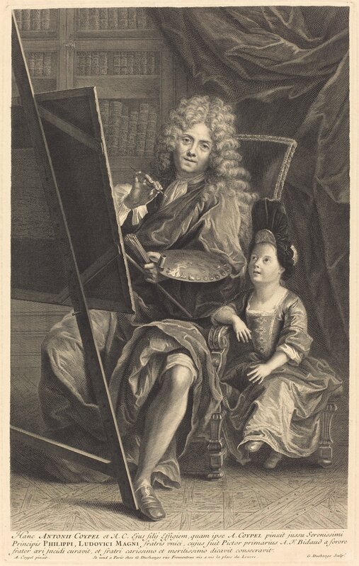Gaspard Duchange after Antoine Coypel, ‘Antoine Coypel and His Son’, Print, Engraving and etching on laid paper, National Gallery of Art, Washington, D.C.