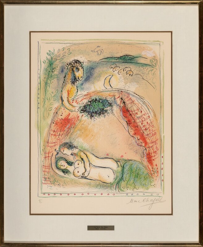 Marc Chagall, ‘Oh happy bridegroom, from Sur la terre des dieux’, 1967, Print, Lithograph in colors on Arches paper, Heritage Auctions