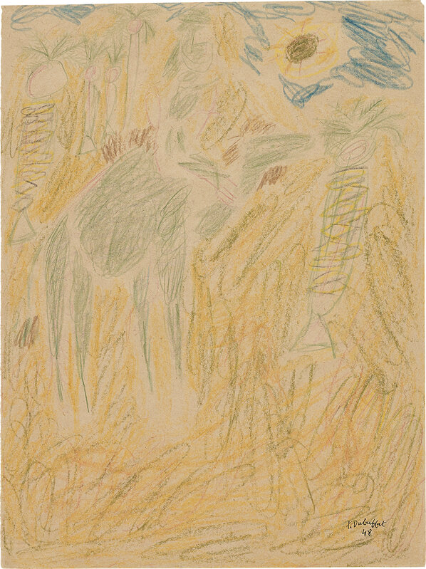 Jean Dubuffet, ‘Bédouin sur son chameau’, January 1948., Drawing, Collage or other Work on Paper, Colour pencil on paper, Phillips