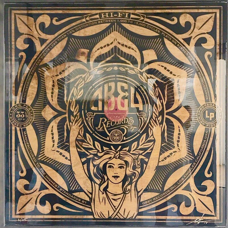 Shepard Fairey, ‘Lotus Woman’, 2014, Print, Wood print with unique collage and resin, Gallery 211