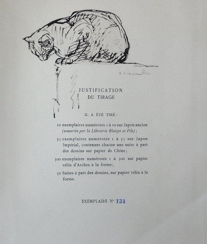Théophile Alexandre Steinlen, ‘Chats et Autres Bêtes’, 1933, Print, Original lithograph on wove paper, Samhart Gallery