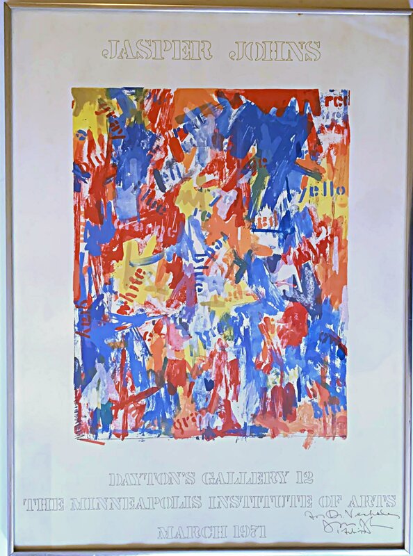Jasper Johns, ‘Dayton's Gallery 12 - The Minneapolis Institute of Arts Exhibition (hand signed, dated and inscribed by Jasper Johns)’, 1971-1977, Print, Limited edition vintage poster. Uniquely signed, dated and inscribed, Alpha 137 Gallery