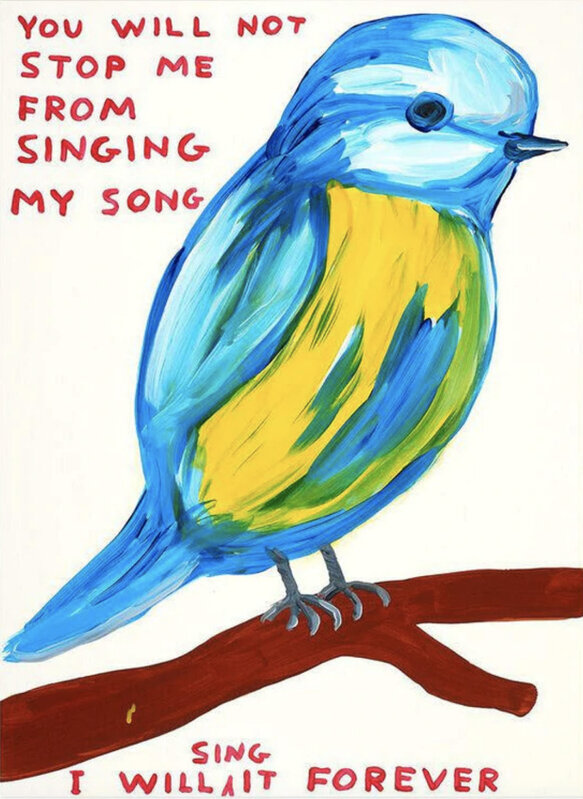 David Shrigley, ‘You Will Not Stop Me From Singing My Song’, 2021, Print, 27 colour screenprint with a varnish overlay printed on Somerset Satin Tub 410 gsm, Baldwin Contemporary