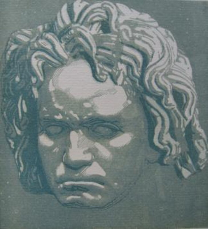 Jacques Beltrand, ‘Beethoven’, 1907, Print, Chiaroscuro wood-engraving, Sylvan Cole Gallery