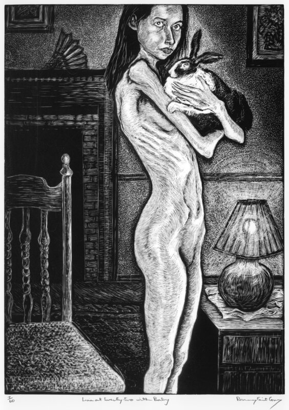 Rosemary Feit Covey, ‘Lisa at Twenty-Two with Baby’, 2003, Print, Wood engraving on paper, Morton Fine Art