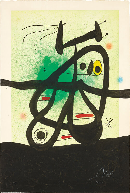 Joan Miró, ‘L'Oiseau Mongol (Mongolian Bird) (D. 513)’, 1969, Print, Etching and aquatint in colours with carborundum, on Arches paper, the full sheet., Phillips