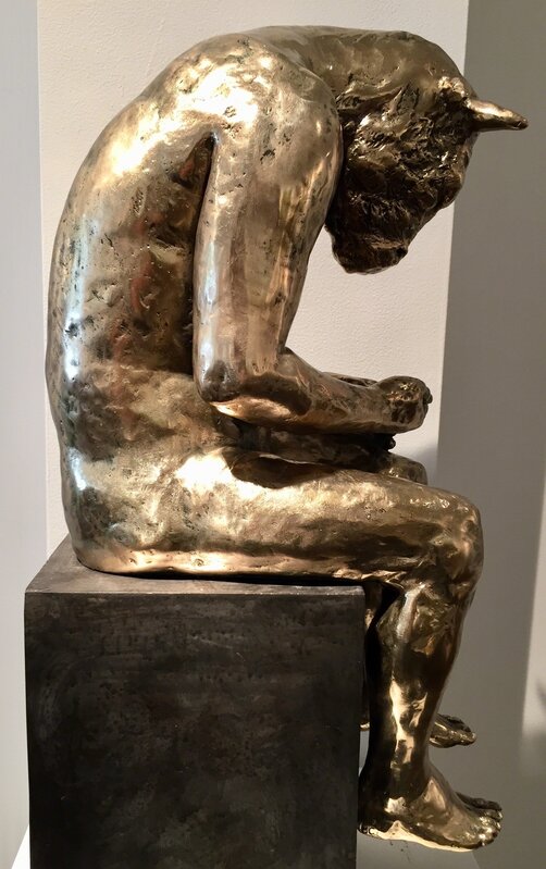 Beth Carter, ‘Minotaur Reading’, 2018, Sculpture, Polished Bronze, Hugo Galerie