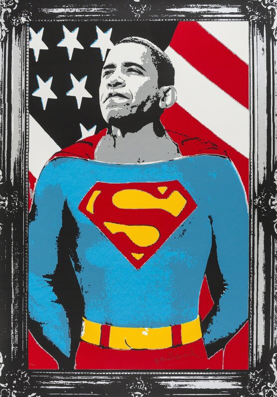Mr. Brainwash, ‘Obama Superman (Silver)’, 2008, Print, Screenprint in colours, on wove paper, Forum Auctions