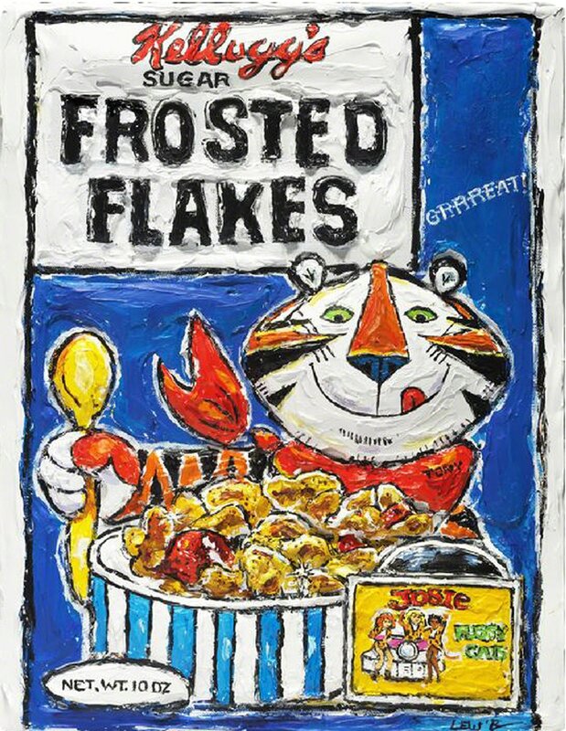 Leslie Lew, ‘Frosted Flakes- They're GRRRREAT’, 2012, Painting, Sculpted oil on canvas, Madelyn Jordon Fine Art