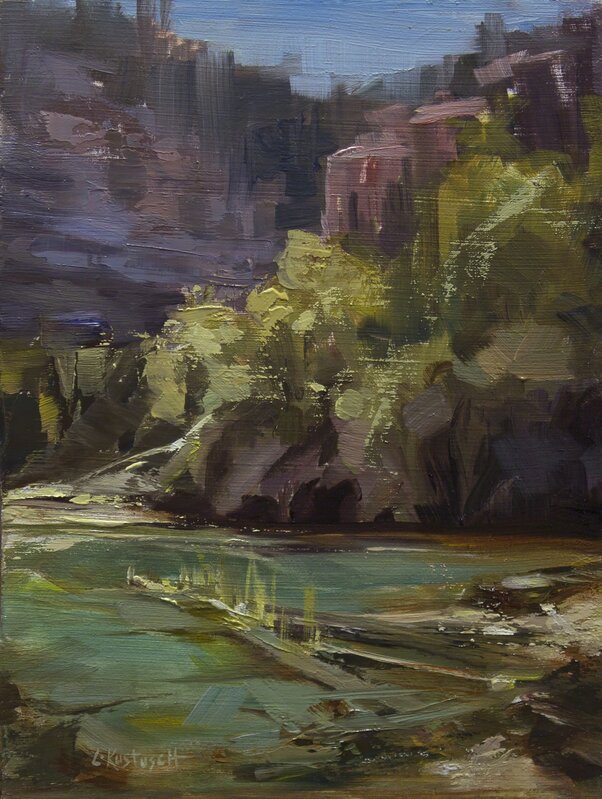 Lindsey Kustusch, ‘Plein air at Emerald Lake’, 2018, Painting, Oil, Abend Gallery