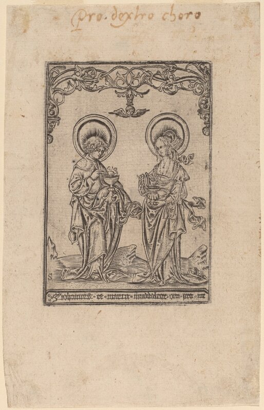Master S, ‘Saint Mary Magdalene and Saint John the Evangelist’, Print, Engraving, National Gallery of Art, Washington, D.C.