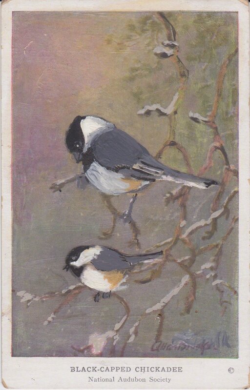 Linda LaBella Nick LaBella, ‘Black-capped Chickadee’, 2016, Painting, Watercolor and tempera on printed card stock, Ground Floor Gallery