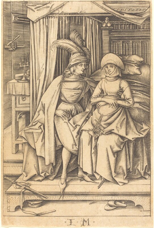 ‘Couple Seated on a Bed’, ca. 1495/1503, Print, Engraving, National Gallery of Art, Washington, D.C.