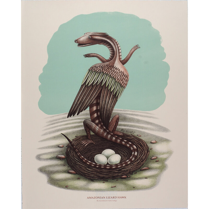 Beauvais Lyons, ‘Ornithological Quadrupeds: Amazonian Lizard Snake’, 2013, Print, Lithograph on Somerset Antique, SHIM Art Network